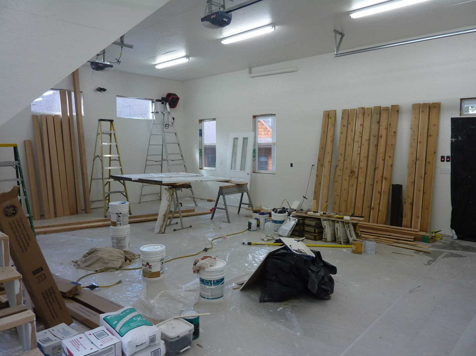 Main Shop floor with OSB walls