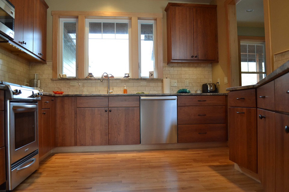 Kitchen with wood floors